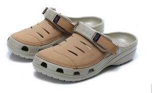 Homens obstrui sandálias casuais verão lazer flip flops vaca sandálias de couro luz sapatos de praia yukon esporte