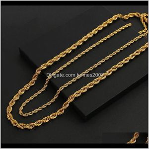 Chokers hängsmycken juvelylifontier flerskikt Hip Hop Punk Gold Color Twist halsband chunky metall tjock repkedja halsband minimalistiska un