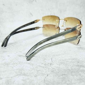 Tasarımcı Güneş Gözlüğü Hakiki Buffalo Horn Güneş Gözlüğü Kadınlar Lüks Erkek Toptan Vintage Trendy Güneş Buffs Gözlük
