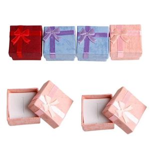 Cajas De Regalo Pequeñas De Joyería al por mayor-Joyería de papel caja de almacenamiento Pendiente de anillo cajas de embalaje Pequeños casos de regalo para aniversarios regalos de cumpleaños