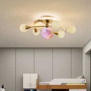 La sfera di stampa 3D in stile nordico ha condotto le plafoniere arte luna bambini principessa camera da letto decorazione lampada a sospensione