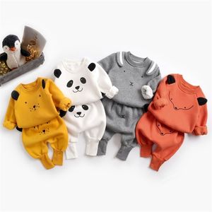 Infant Baby Boys Girls Long Sleeve Top + Harem Pants Clothing Sets Autumn Kids Cartoon Animal Sculpt Boy Girl Suit Clothes 210521