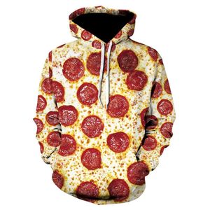 Hoodies dos homens moletons harajuku moda casual moletom homens 3d queijo salsicha pizza hoodie engraçado pulôver gráfico streetwear