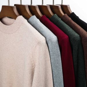 Quanbo Men Regular Fit Базовая легкая длинная рукава пуловер Top Mock Turtleneck T-рубашка Y0907