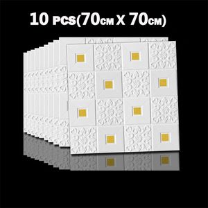 10pcs 3D Foam Wall Sticker Self Adhesive Roof Wallpaper Panel Home Decor Living Room Bedroom Stereo Decoration Ceiling Wallpaper 220113