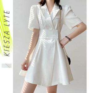 カジュアルレディースホワイトシャツドレスランタンスリーブAライン夏の女性チュニックドレスvestido de Mujer 210608