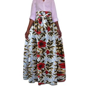 Mulher de estilo africano de verão Saias de moda A-line Salia floral