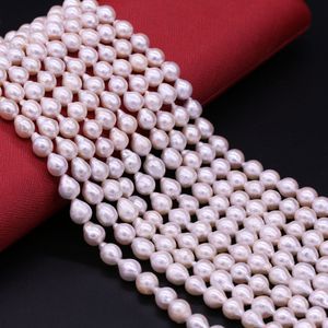 Runda svansform pärlpärlor naturliga sötvattenspärlor för halsband armband tillbehör smycken gör DIY storlek 8-9mm