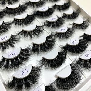 Grossistförsäljning Fluffy Lash Långa Stökiga Wispy Ögonfransar Makeup False Lashes Handgjorda Real 3D Mink Cils Sminkverktyg