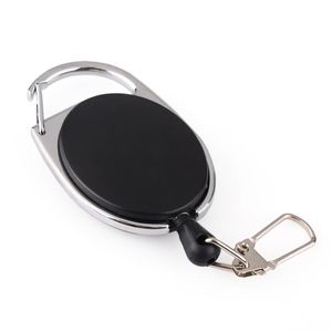 Retractable Pull Badge Reel Zink Alloy ABS Plast ID Lantering Namn Tag Kort Badge Holder Reels recoil Belt Key Ring Chain Clips