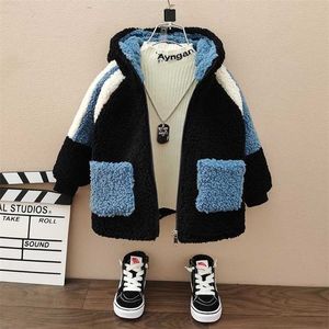 Ragazzi Teddy Fur Coat Plus Giacche di velluto Autunno Inverno Inverno Coreano Faux Agnello Capispalla Abbigliamento per bambini Abbigliamento per bambini 211011