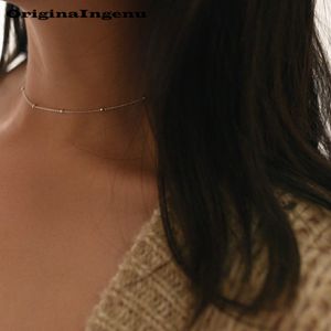 925 Sterling Silver Necklace Jewelry Simple Pendant Charm Vintage Minimalism Mom Birthday Gift Choker Kolye For Women