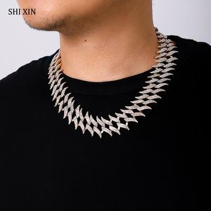 SHIXIN Hiphop Iced Out Kette Halskette Männer/Frauen Kurze Strass Choker Colar Neck Kette Halskette Statement Schmuck Collier 2020 x0509