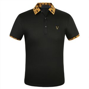 Italy Brand designer polos shirt Luxury t shirts snake bee floral embroidery mens polo-s High street fashion stripe print Women's polo T-shirt #782#