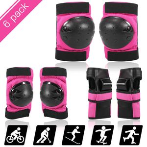 6 in 1 Protective Gear Set Knee Elbow Wrist Pads Guards Kids / Adults Scooter Skating Cycling Sports Safety Protection Pads Q0913