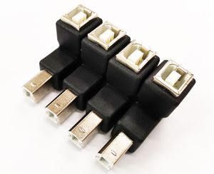 USB-kontakter, 90 graders USB2.0 B Typ Man till kvinnlig förlängningsadapter för skrivarskanner Hårddisk / 2PC