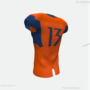 Mens Custom Blank Orange Teal Football Jerseys Broderi Logo Vit Kvinnor Varje Namn Nummer Stitched Shirts S-XXXL A0036