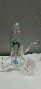 Rocket, hookah, oil rig, bubbler The full height is 8.6 inches, which can accept personalized custom flower paper patterns