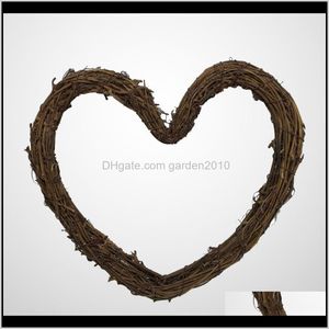 Dekoratif Çiçekler Çelenkler 2 adet DIY El Sanatları Rattan Kalp Doğal Kurutulmuş Grapevine Çelenk Xmas Garland Ev Düğün Dekor 30 cm Unir Umez