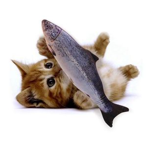 米国への日曜日30cm cat toy fish usb電気充電シミュレーションダンスジャンプ動きフロッピー電子おもちゃ217d