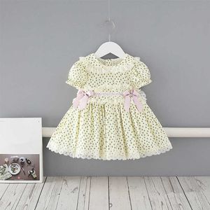 2021 Lato Baby Girl Dress Princess Newborn Girls Odzież Chrzest Dress Infant Birthday Party Dress 0-3Y Kids Vestidos Q0716