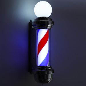 Downlights LED do salonu fryzjerskiego znak słup oświetleniowy czerwony biały niebieski wzór w paski Roating Salon ścienna lampa wisząca Beauty