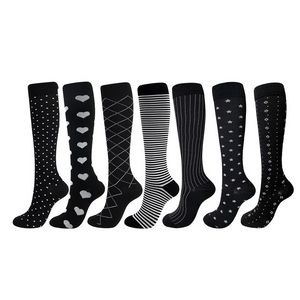 Fashion Compression Keen High Stockings Hosiery socks Pot Snowflake heart pattern Outdoor Sport Sock for women girls