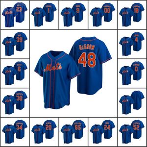 Män kvinnor ungdom #48 Jacob degrom 24 Robinson Cano 0 Marcus Stroman 23 Javier Baez Custom Royal Alternativ Jersey