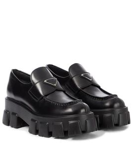 2021S Women Mareafrers Scarpe casual Platform Tanna Nera Black Designer Luxury Sneaker Monolith Monolite in pelle spazzolata Loafer in Blacks Lace-Up Brand Dress Shoe EU36-41