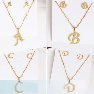 26 Intial Letter Alphabet Heart Pendant Necklace for Women Gold Color A-Z Alphabet Halsband Kedja Fashion Jewelry Gift