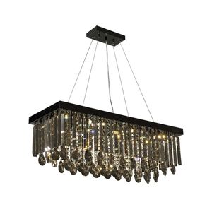 Contemporary crystal chandelier smoky grey pendant lighting for dining room hotel restaurant