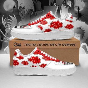 DIY Anime Shoes Akatsuki Custom White Casual Running Sport Walking Sneakers Lekki Tenis