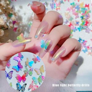 Dekoracje Nail Art Dekoracje 3D Holographics Butterfly Glitter AB Bowknot Urok DIY Lakier Manicure Nails Akcesoria
