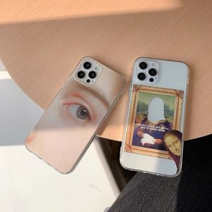 Mona Lisa Spoof Funny Face Telefone Macio para iPhone SE 7 8 Plus x XR XS 11 12 Mini Pro Max Shell Capa