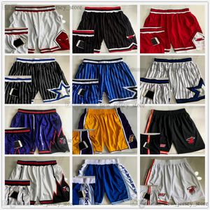 Real Authentic Stitched Mitchell and Ness Basketball 2 Pocket Shorts Top Quality Retro With Pockets Baskeball Short Black White Blue Stripe Purple Yellow Red S-XXL