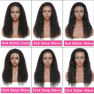 Mänskliga hår spets stängning framkärningar för svarta kvinnor remy rak kropp djupt warer våg med frontal huvudband peruk glödlös pre placked 4x4 13x4 kinky curly brasilian