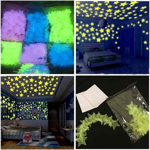 Wholesale stars snow for sale - Group buy 50 pces pces children fourth beautiful fluorescent glow in the dark snowflake dark snow stars wall stickers