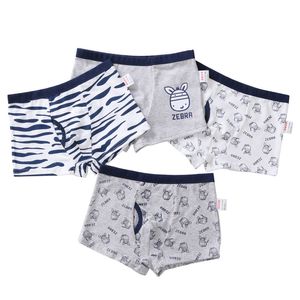 4 pcs / lote de algodão shorts meninos underwear crianças cueca cueca briefs calcinha cartoon padrão macio adolescente infantil 4-14Y 2556 Q2