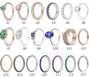 NEU Damenringe aus 925er-Sterlingsilber, rosafarbener Diamant, Liebesherz, Roségoldring, Fingerring für Frauen, passend für Pandora-Stil, Hochzeit, Verlobungsschmuck, mit Originalverpackung