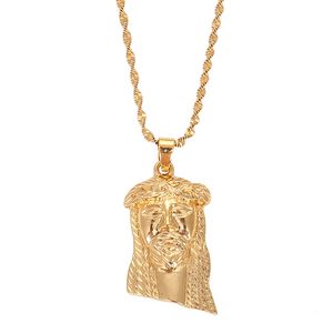 Gold Portrait Of Jesus Pendant Necklaces For Women Girl Christian Religion Jewelry Gift