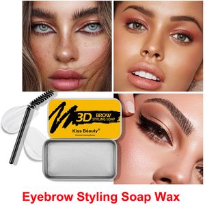 Clear Eyebrow Setting Gel Soap Wax, Waterproof Sweatproof Eyebrow Styling Soap Pomade for Women and Men