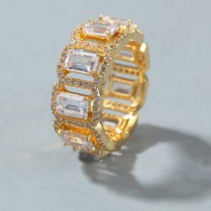 Hip-hop Creative Ring Personality Hollow Rectangular Zircon Index Finger Ring Tail Ring Wedding Jewelry CX220314