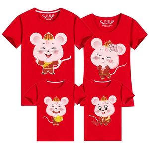 Matching Clothes Year Mouse Family Look for Dad Mom and ME Father Mother Daughter Son Christmas Cotton T-shirt 210417