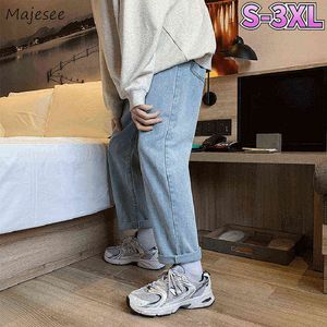Jeans Men Vår Sommar Lös Vintage Straight Denim Trousers Oversize 3XL BF Harajuku Ins Fashion Street Wear Drape Retro Chic G0104