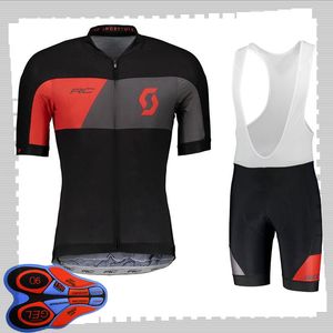 Scott Team Cycling Kortärmade Jersey (Bib) Shorts Sätter Mens Sommar Andas Väg Cykel Kläder MTB Bike Outfits Sport Uniform Y210414161