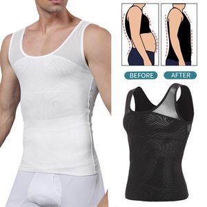 Masculino do corpo dos homens Mens Cintura Treinador Fitness Tops Shaper Shaper Shaper Slimming Bainha Abdômen Shapewear Compressão Camisas Gynecomastia Corse