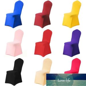 Katı Renk Sandalye Kapak Spandex Streç Elastik Slipcovers Sandalye Kapakları Beyaz Yemek Odası için Mutfak Düğün Ziyafet Otel Soft1