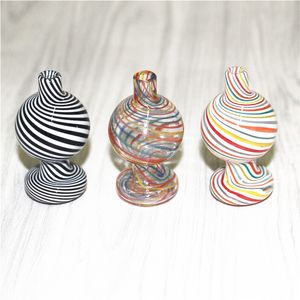 Fumar Stripe Clear Vidro Bubble Cab Cap Colorful Caps Terno para XL Banger Banger Nails Bongs Dab Tool