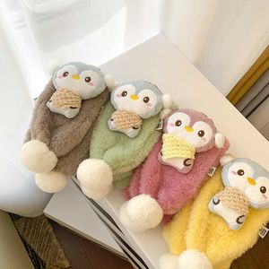 Cartoon Plush Scarf Female Autumn and Winter Warm Plush Children's Cross Scarf Cute Baby Imitation Rabbit Fur Collar Male H0923