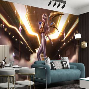 Custom Character 3D Wallcovering Bakgrund Sexig Tjej i framtida Tid Vardagsrum Sovrum Inredning Hem Inredning Målning Väggmålningar